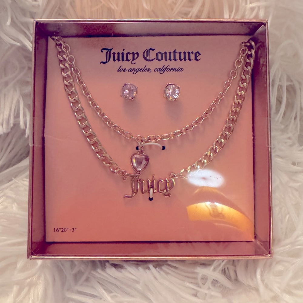 Juicy Couture necklace and earrings set w/ gift box
